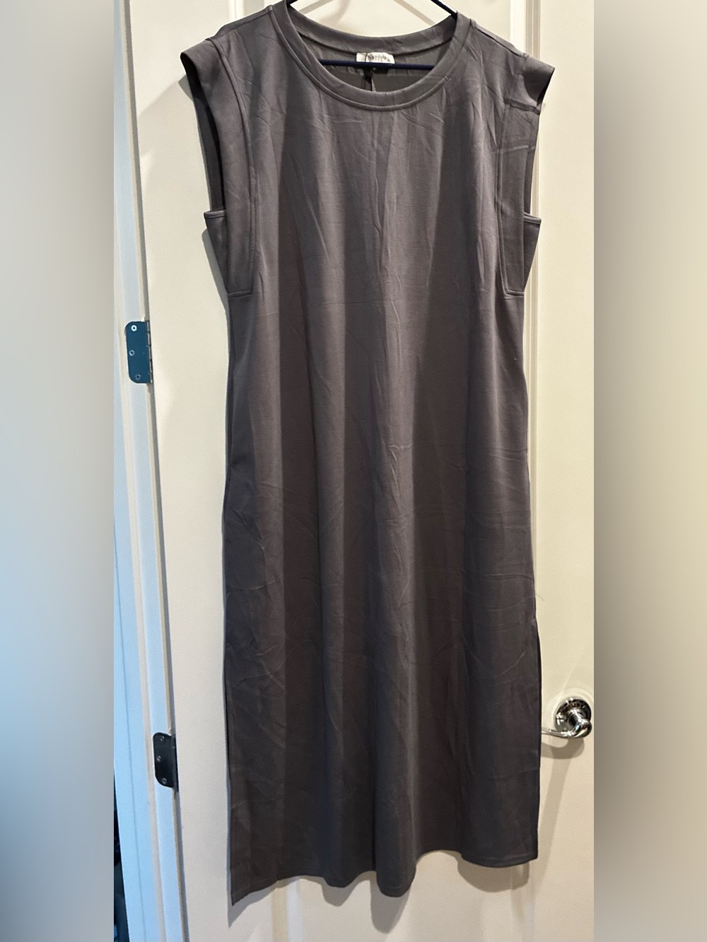 Naggoo Sleeveless Gray Knit Supersoft Shift Dress XL